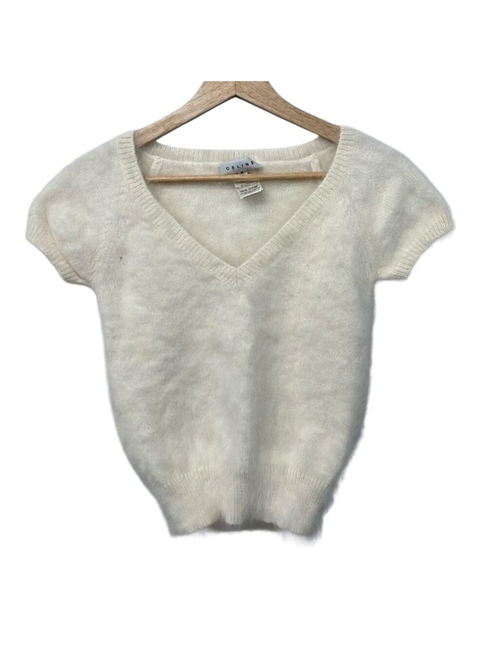 Celine Short Sleeve Sweater S Ivory